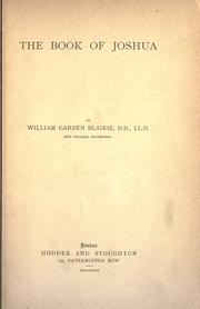 Cover of: The book of Joshua by William Garden Blaikie
