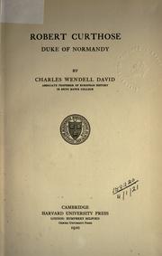 Cover of: Robert Curthose, Duke of Normandy