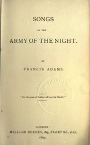Cover of: Songs of the army of the night.