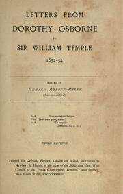 Cover of: Letters from Dorothy Osborne to Sir William Temple, 1652-54 by Dorothy Osborne