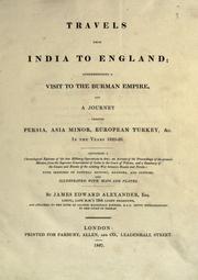 Travels from India to England by James Edward Alexander