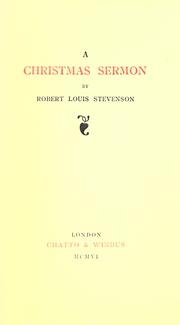 Cover of: A  Christmas sermon by Robert Louis Stevenson