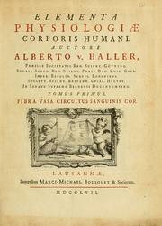 Cover of: Elementa physiologiae corporis humani. by Albrecht von Haller