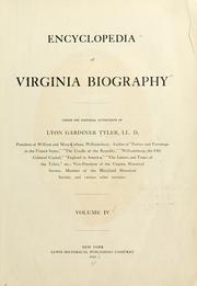 Cover of: Encyclopedia of Virginia biography, under the editorial supervision of Lyon Gardiner Tyler. by Lyon Gardiner Tyler