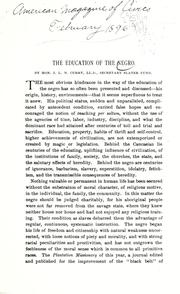 Cover of: The education of the Negro