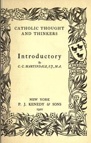 Cover of: Catholic thought and thinkers by C. C. Martindale