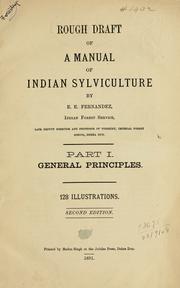 Cover of: Rough draft of a manual of Indian sylviculture. by E. E Fernandez