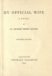 Cover of: My official wife: a novel