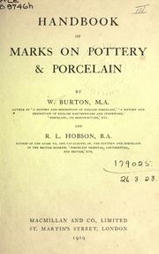 Cover of: Handbook of marks on pottery [and] porcelain. by William Burton