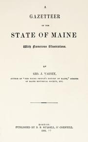 Cover of: A gazetteer of the state of Maine