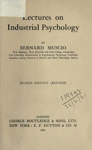 Cover of: Lectures on industrial psychology.