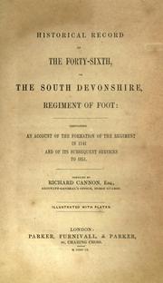 Cover of: Historical record of the Forty-sixth, or the South Devonshire, Regiment of Foot