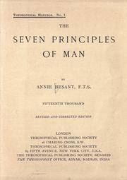 Cover of: The seven principles of man by Annie Wood Besant