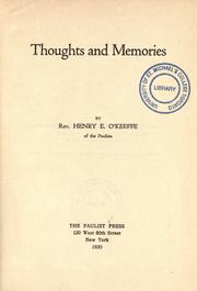 Cover of: Thoughts and memories