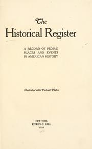Cover of: The Historical register ... illustrated with portrait plates. by 