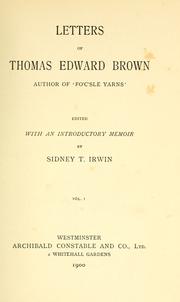 Cover of: Letters of Thomas Edward Brown by T. E. Brown