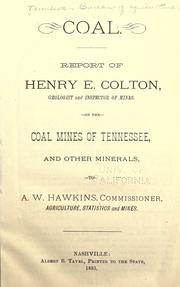 Cover of: Coal. by Tennessee. Bureau of Agriculture, Statistics, and Mines.