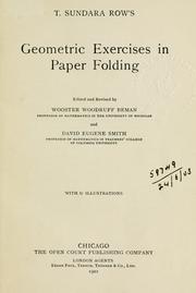 Cover of: T. Sundara Row's geometric exercises in paper folding. by T. Sundara Rao