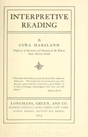 Cover of: Interpretive reading by Cora Marsland