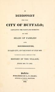 Cover of: A directory for the city of Buffalo by 