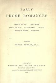Cover of: Early prose romances.