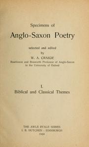 Cover of: Specimens of Anglo-Saxon poetry.