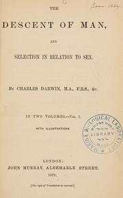 Cover of: The  descent of man by Charles Darwin