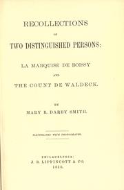 Cover of: Recollections of two distinguished persons: la Marquise de Boissy and the Count de Waldeck