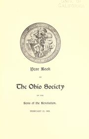 Cover of: Year book of the Ohio society of the Sons of the revolution