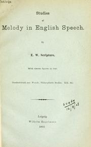 Cover of: Studies of melody in English speech.