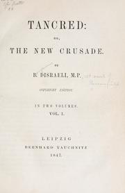 Tancred by Benjamin Disraeli, Isaac DISRAELI.