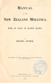 Cover of: Manual of the New Zealand mollusca