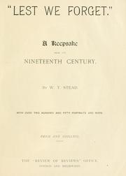 Cover of: "Lest we forget": a keepsake from the nineteenth century.