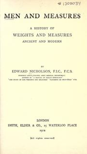 Cover of: Men and measures by Edward Nicholson
