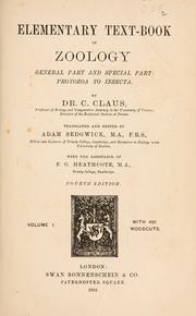 Cover of: Elementary text-book of zoology, tr. and ed. by Adam Sedgwick, with the assistance of F. G. Heathcote.