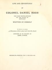 Cover of: Life and adventures of Colonel Daniel Boon