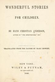 Cover of: Wonderful Stories for Children by Hans Christian Andersen