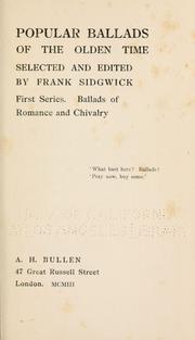 Cover of: Popular ballads of the olden time.