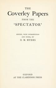 Cover of: The Coverley papers from the Spectator.