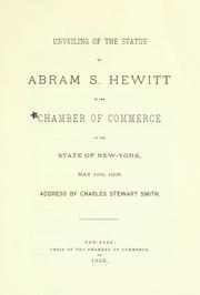 Unveiling of the statue of Abram S. Hewitt in the Chamber of commerce of the state of New York by New York Chamber of Commerce.