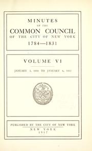 Cover of: Minutes of the Common Council of the City of New York, 1784-1831. by New York (N.Y.) Common Council.