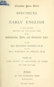 Cover of: Specimens of early English.