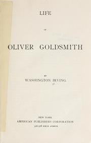 Cover of: Life of Oliver Goldsmith by Washington Irving