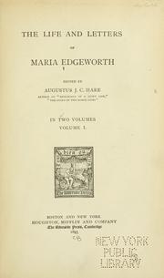 Cover of: The life and letters of Maria Edgeworth
