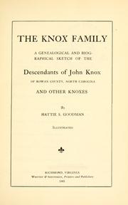 Cover of: The Knox family by Hattie S. Goodman
