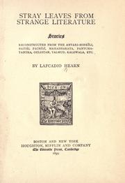 Cover of: Stray leaves from strange literature by Lafcadio Hearn