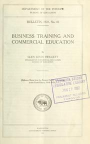 Cover of: Business training and commercial education