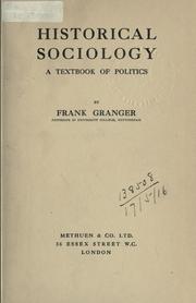 Cover of: Historical sociology