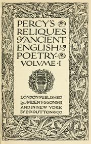 Cover of: Percy's reliques of ancient English poetry. by Thomas Percy
