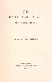 The historical novel by Brander Matthews
